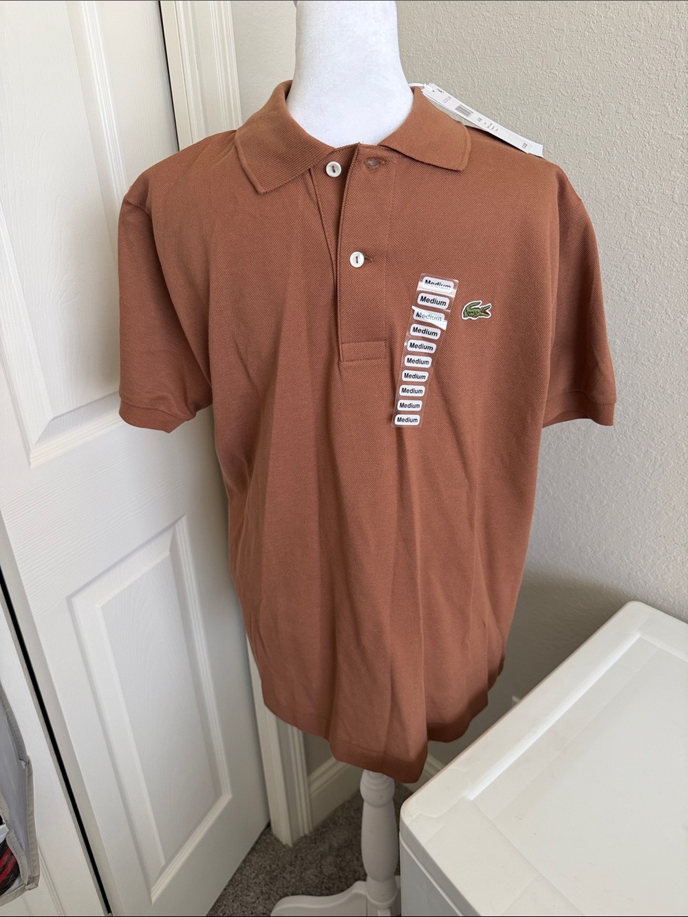 Lacoste Short-Sleeve Polo — Copper Brown NWT Authentic